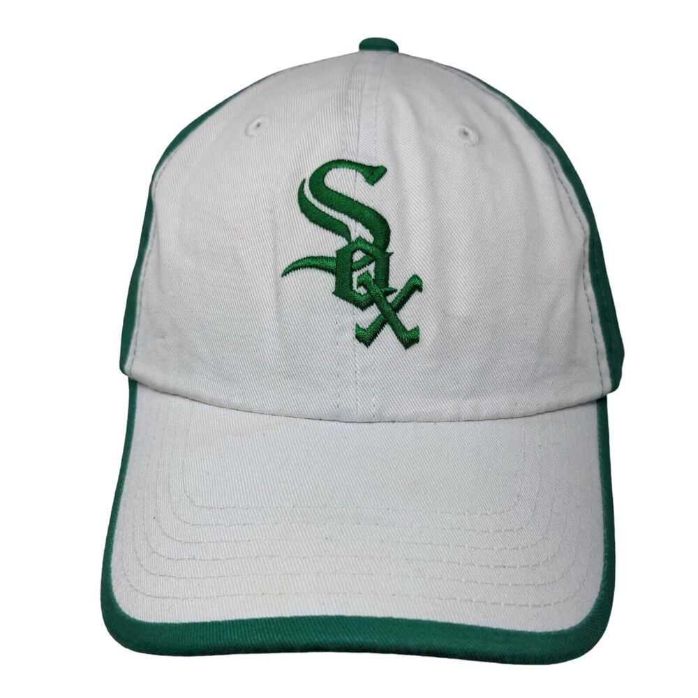 Chicago White Sox Strapback Hat White Green Embroidered Logo Kick 10 MLB ChiRish